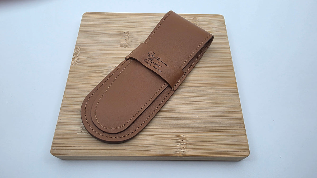 Pochette cuir camel