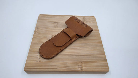 Pochette cuir brun Merkur